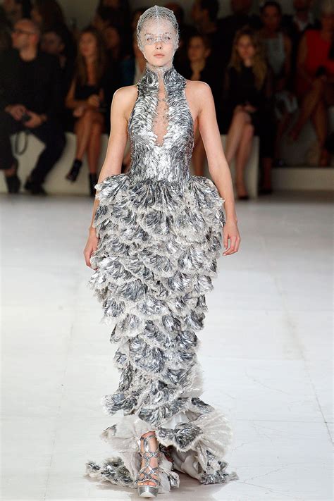 silver dress alexander mcqueen